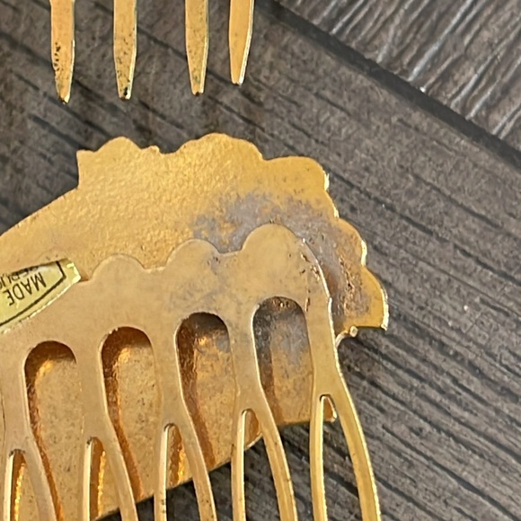 Vintage Cloisonné Butterfly Heart & Flower Hair Combs - Picture 10 of 16